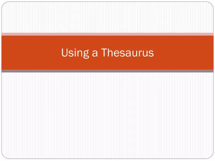 presentation thesaurus examples