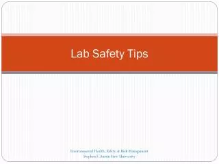 Lab Safety Tips