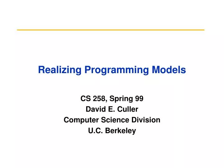 realizing programming models