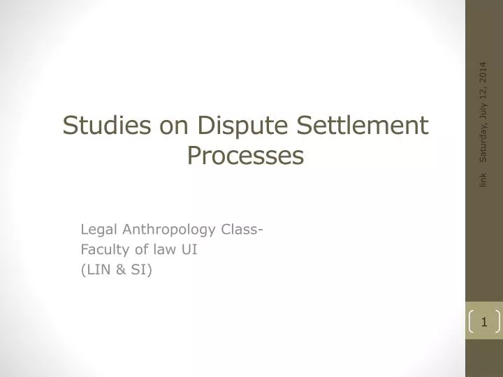 studies on dispute settlement processes