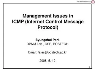 Management Issues in ICMP (Internet Control Message Protocol)