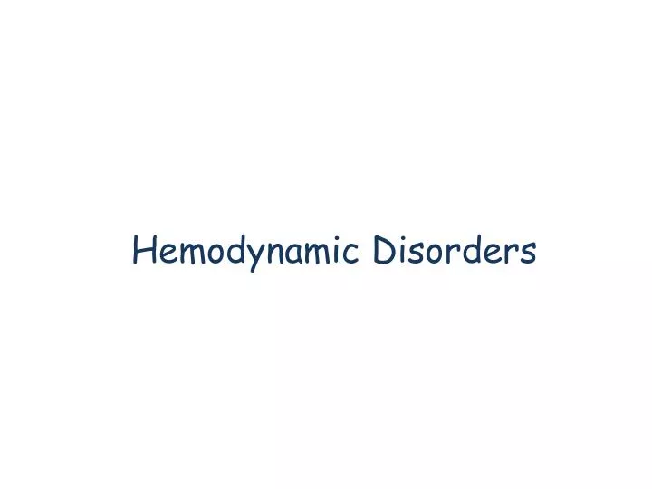 hemodynamic disorders