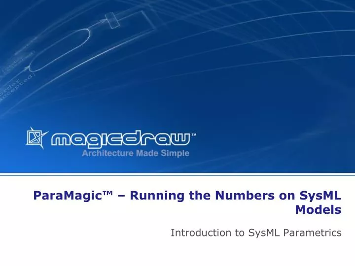 paramagic running the numbers on sysml models