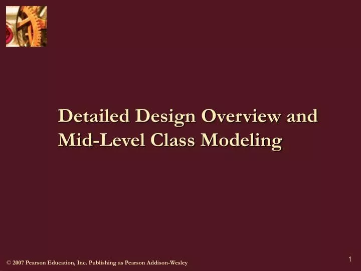 detailed design overview and mid level class modeling