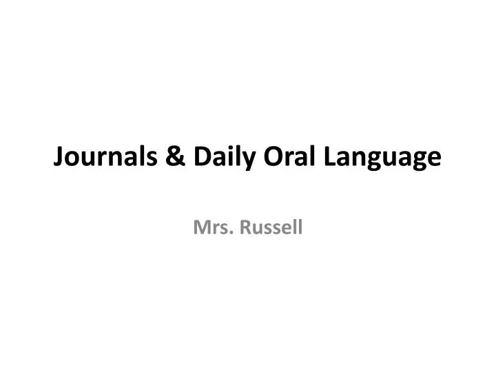journals daily oral language