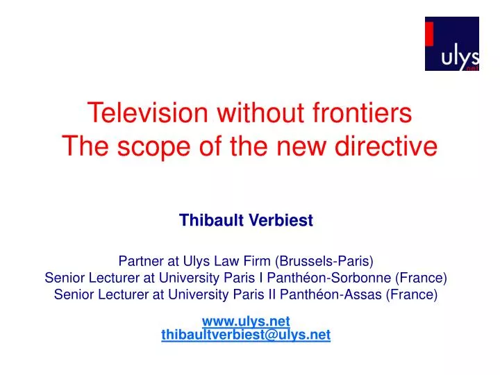 television without frontiers the scope of the new directive