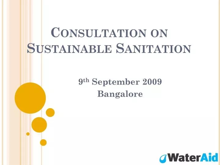 consultation on sustainable sanitation