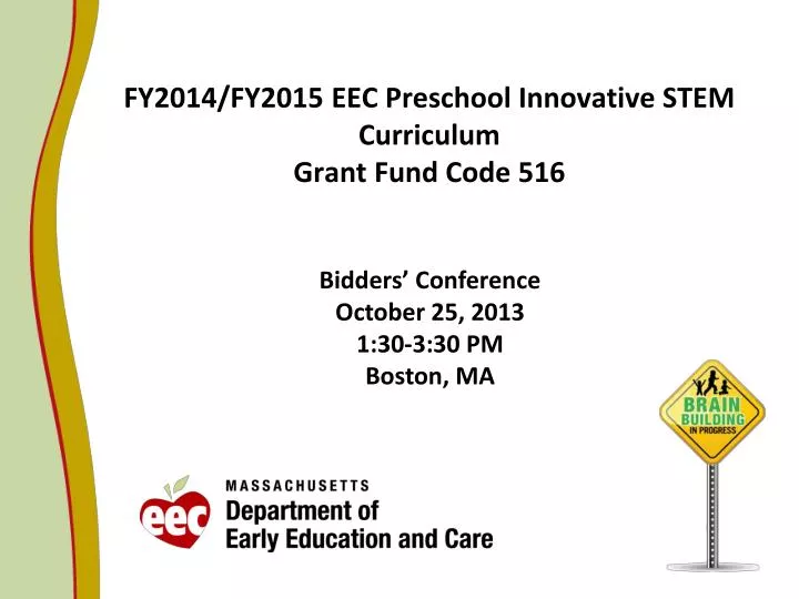 fy2014 fy2015 eec preschool innovative stem curriculum grant fund code 516