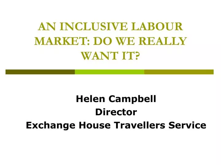 an inclusive labour market do we really want it