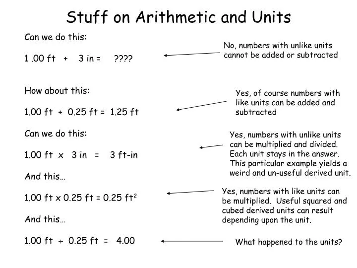 stuff on arithmetic and units