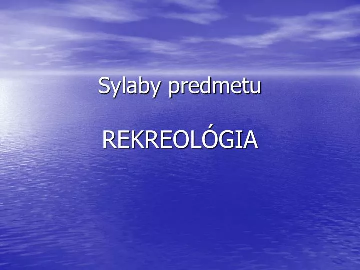 sylaby predmetu rekreol gia