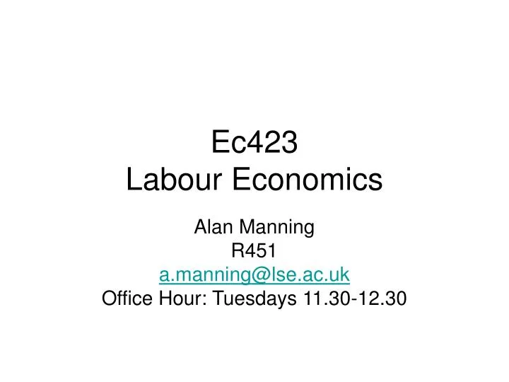 ec423 labour economics