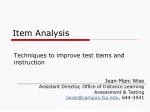 Item Analysis - slide 1