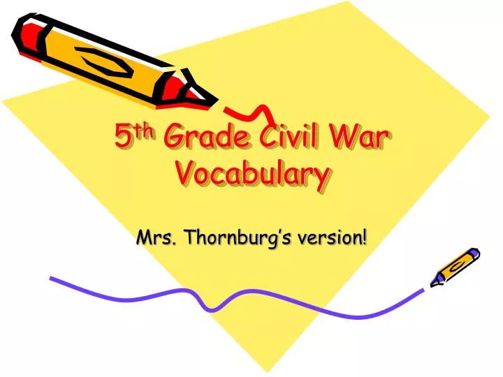 5 th grade civil war vocabulary