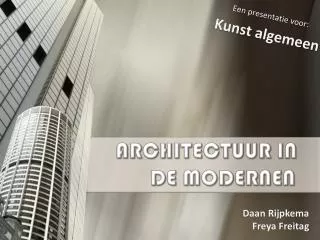 architectuur in de modernen