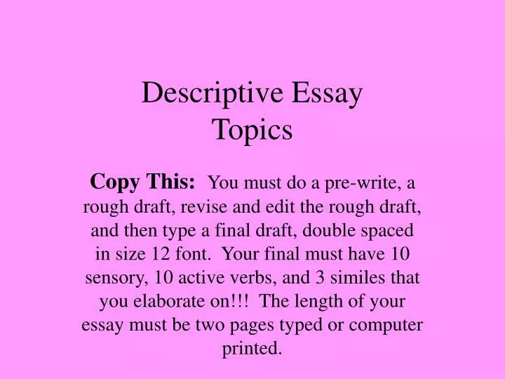 descriptive essay topics