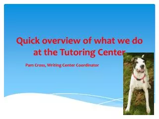 Quick overview of what we do at the Tutoring Center