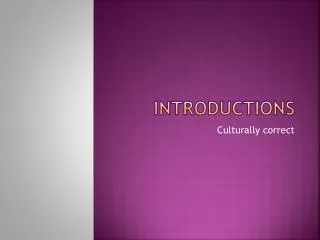 introductions