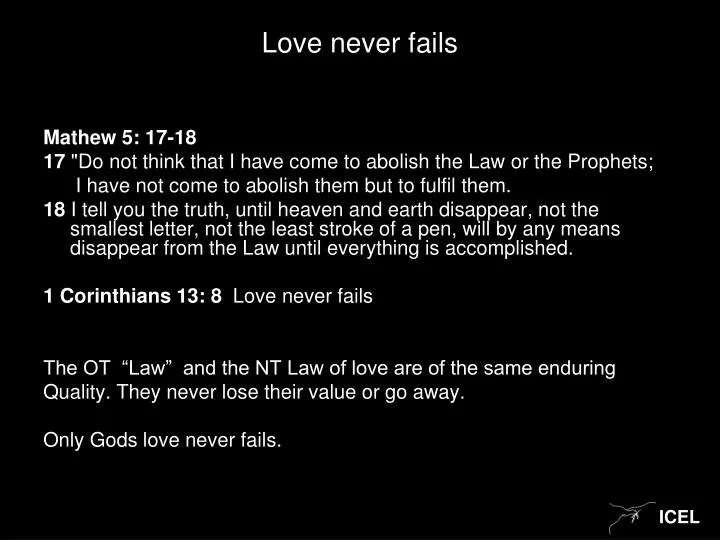 love never fails