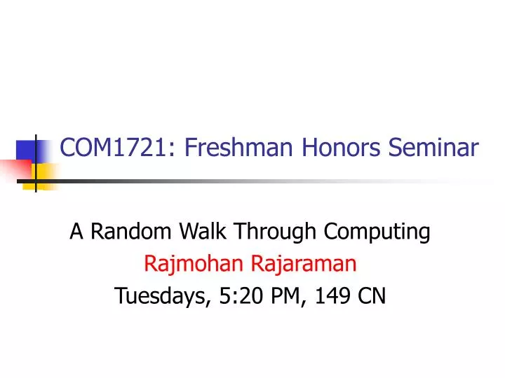 com1721 freshman honors seminar