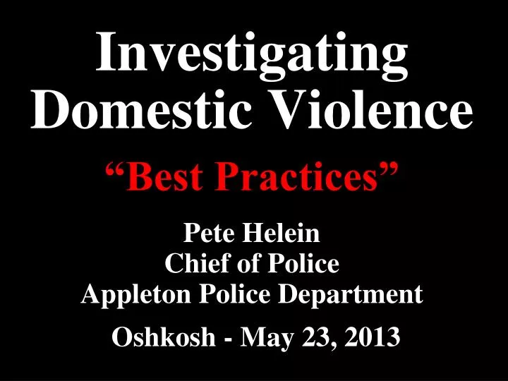 investigating domestic violence