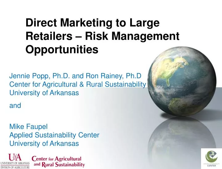 direct marketing to large retailers risk management opportunities