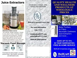 QUALITY HEALTH AND WELLNESS PRODUCTS AT WHOLESALE PRICES