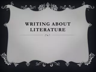 writing about literature