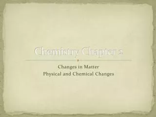 Chemistry Chapter 2