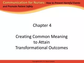 Chapter 4 Creating Common Meaning to Attain Transformational Outcomes