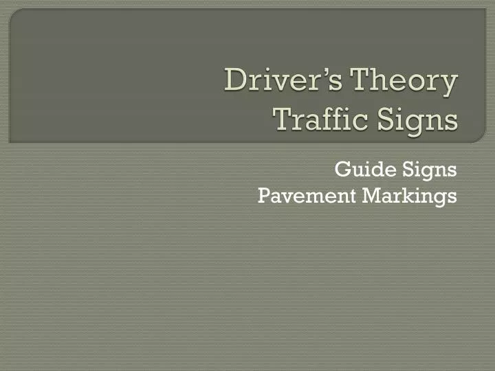 driver s theory traffic signs