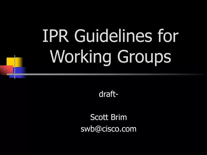 ipr guidelines for working groups