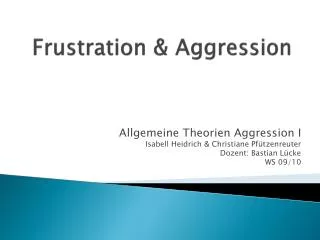 frustration aggression