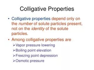Colligative Properties