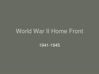 World War II Home Front