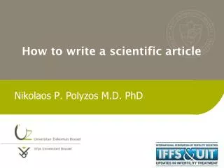 How to write a scientific article
