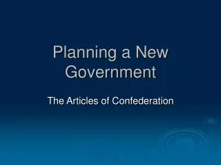 Planning a New Government