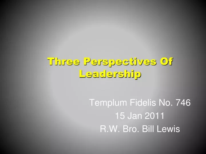 three perspectives of leadership