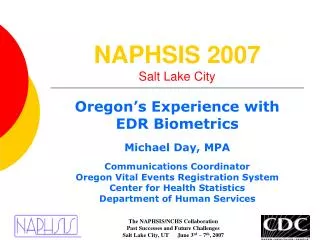 NAPHSIS 2007 Salt Lake City