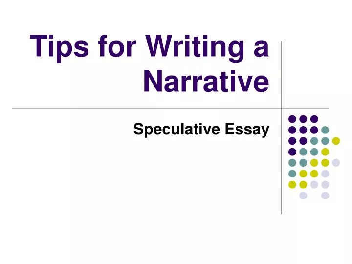 tips for writing a narrative