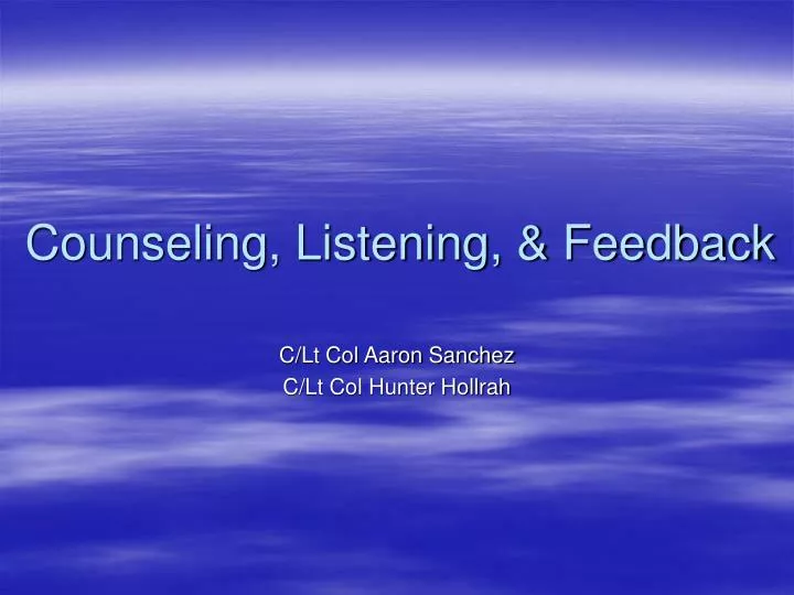 counseling listening feedback