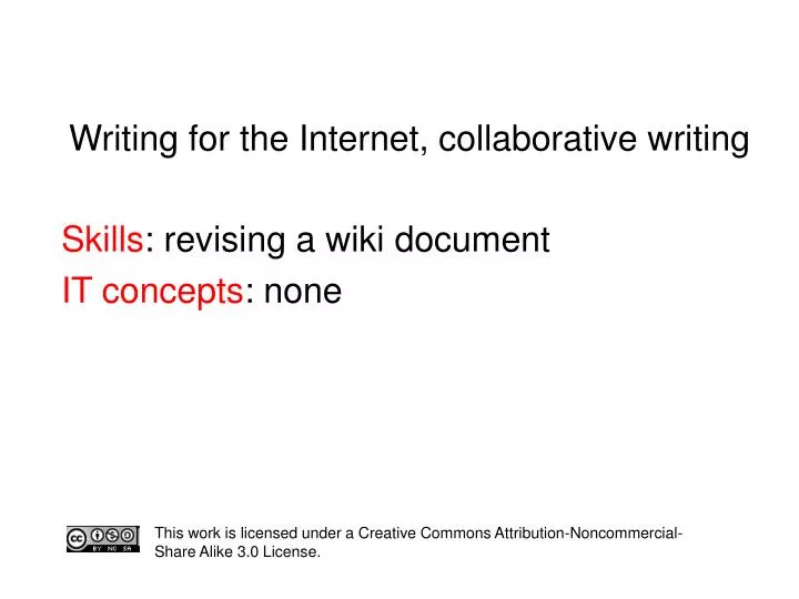 writing for the internet collaborative writing