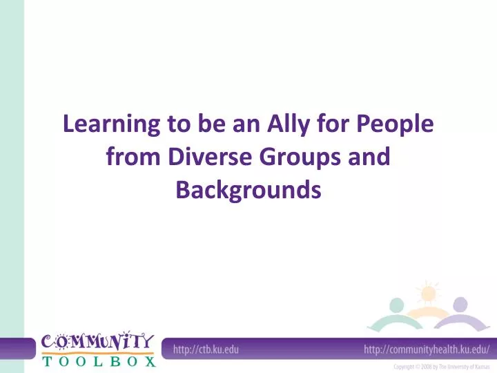 learning to be an ally for people from diverse groups and backgrounds