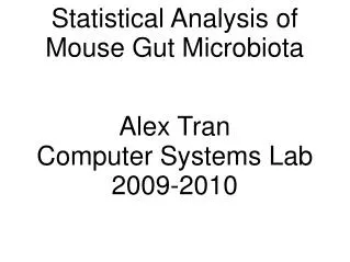 Statistical Analysis of Mouse Gut Microbiota