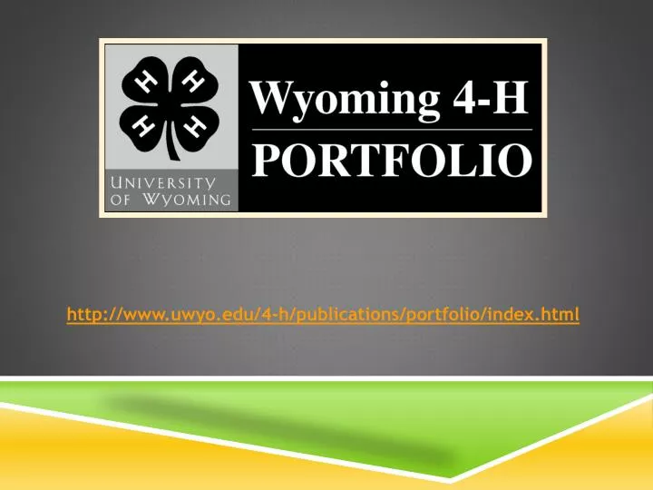 http www uwyo edu 4 h publications portfolio index html