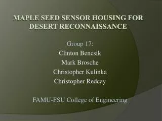 Maple seed sensor housing for desert reconnaissance