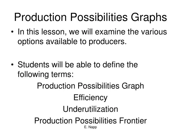 production possibilities graphs