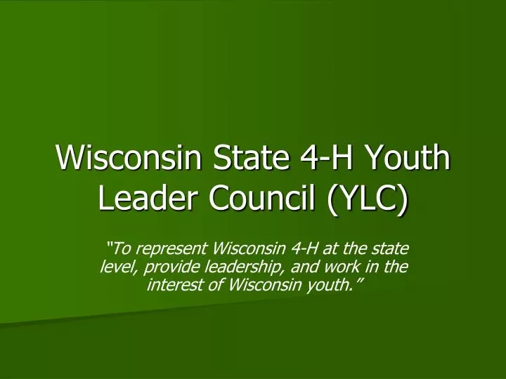 wisconsin state 4 h youth leader council ylc