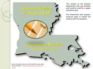 Louisiana Reading 3 rd Grade iLEAP