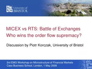 MICEX vs RTS: Battle of Exchanges Who wins the order flow supremacy?